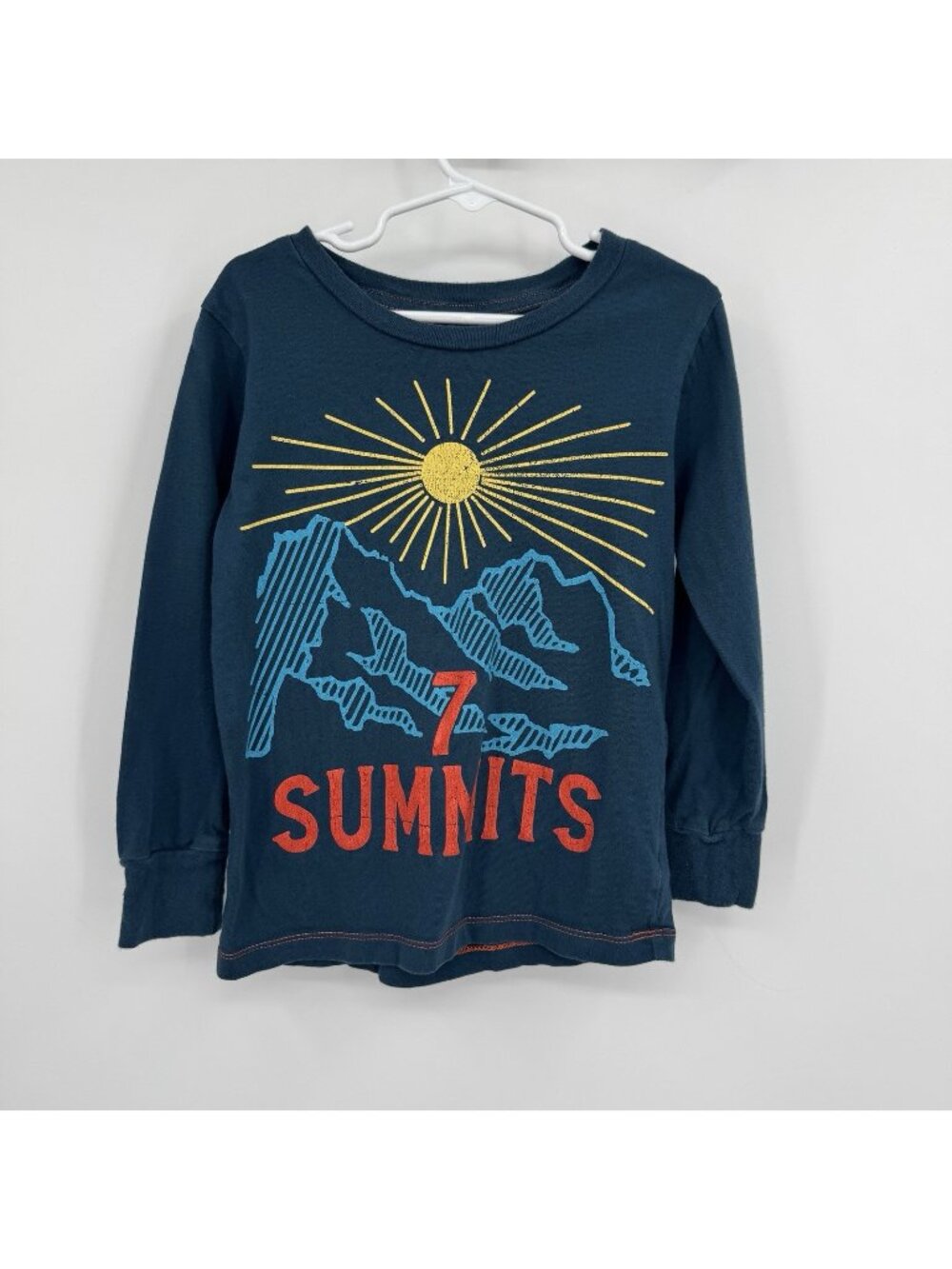 Peek Kids 7 Summits Mountain Long Sleeve Tee size XS/4-5 Cotton T-Shirt